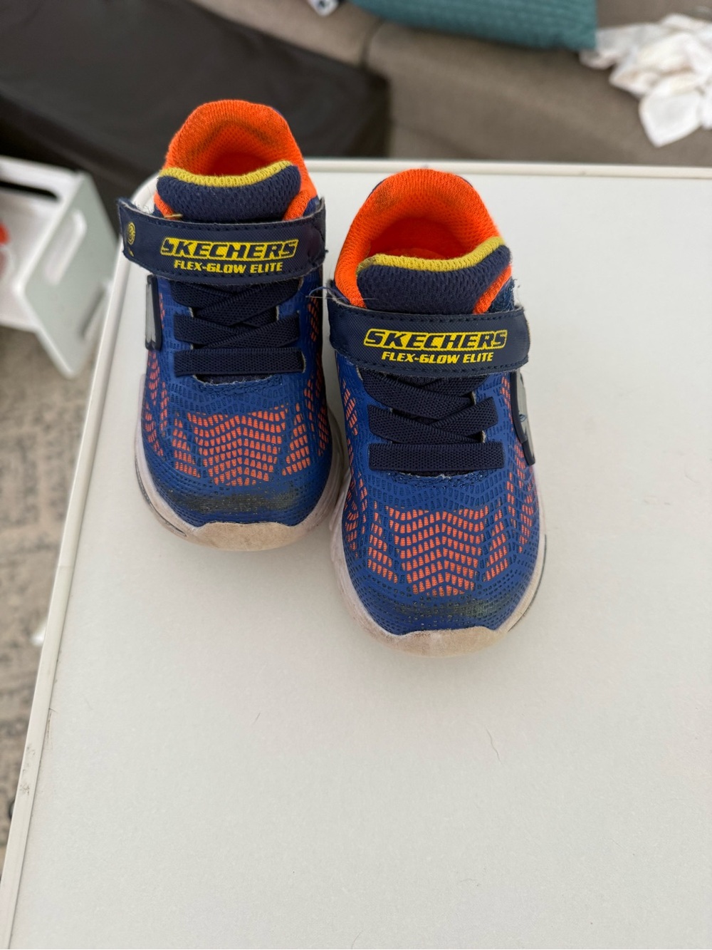 Skechers Kids Navy Blue & Orange Flex-Glow Elite Sneakers
